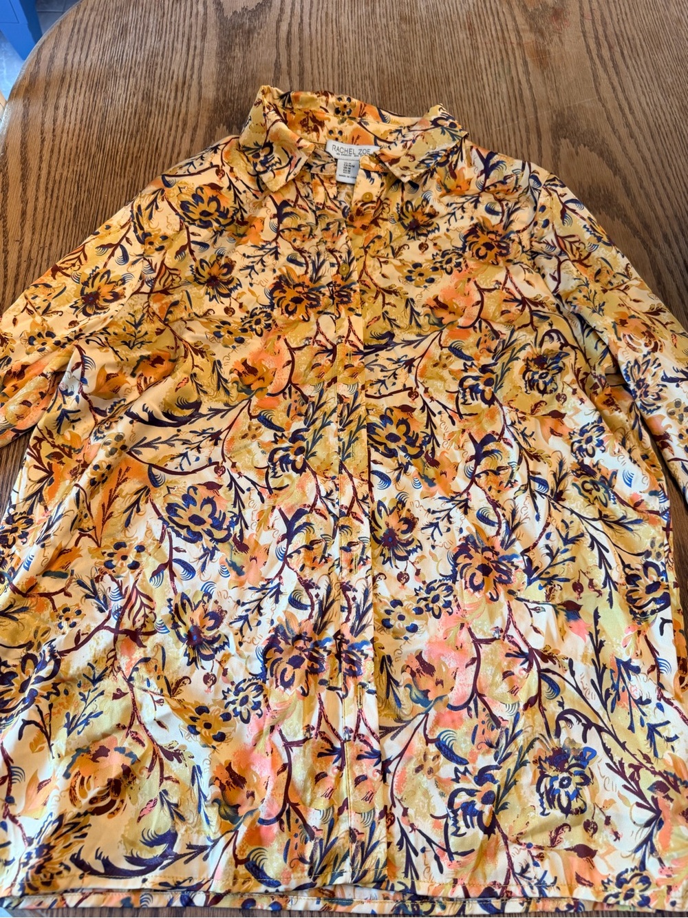 Rachel Zoe Yellow Floral Button-Down Shirt